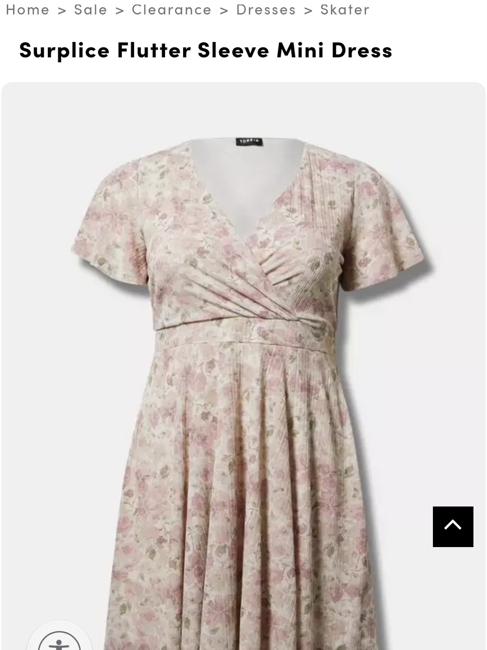 Surplice Flutter Sleeve Mini Dress - Light Floral Pink